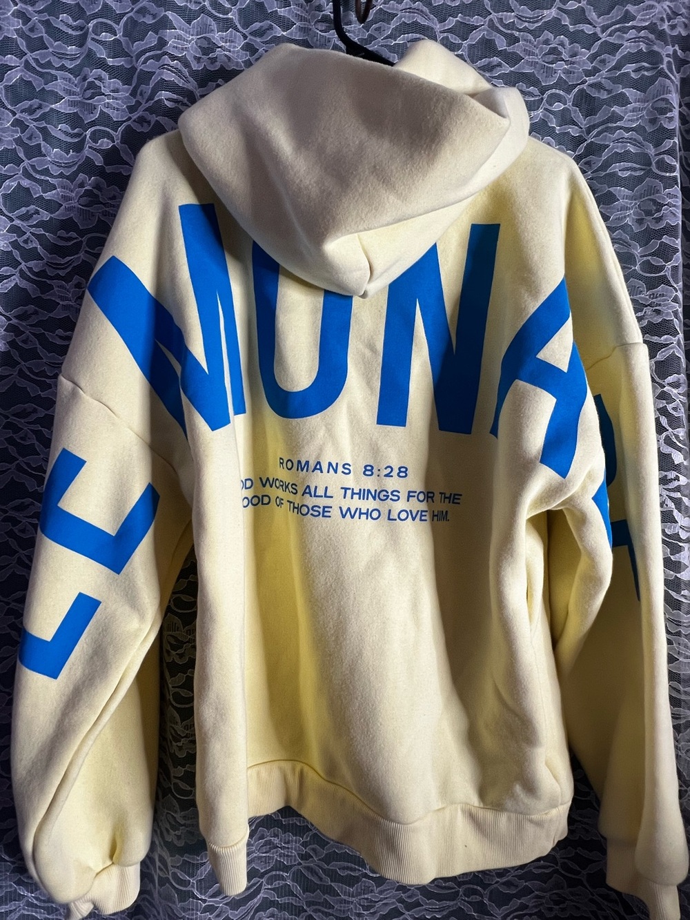 GLO Oversized Yellow Lemonade Christian Faith Hoodie Small